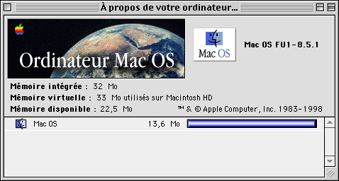 MacOS 8.5.1 sur iMac Rev A