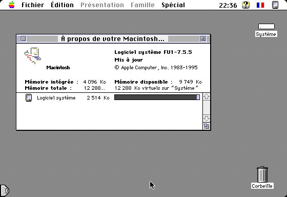 Système 7.5.5 sur un LC III